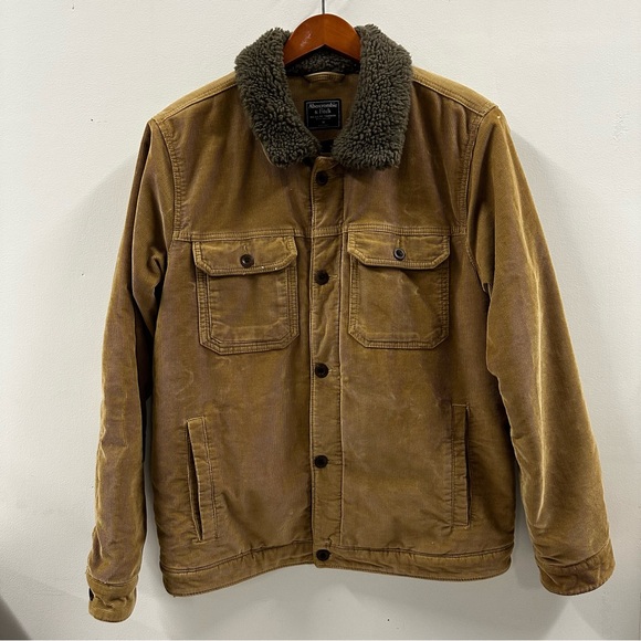 Abercrombie & Fitch Vintage Courduroy Sherpa Lined Jacket Medium - Picture 2 of 10